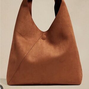 Banana Republic Suede Shoulder Bag in Cognac Brown